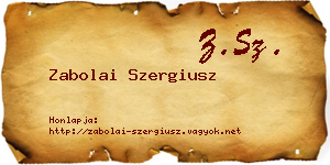 Zabolai Szergiusz névjegykártya